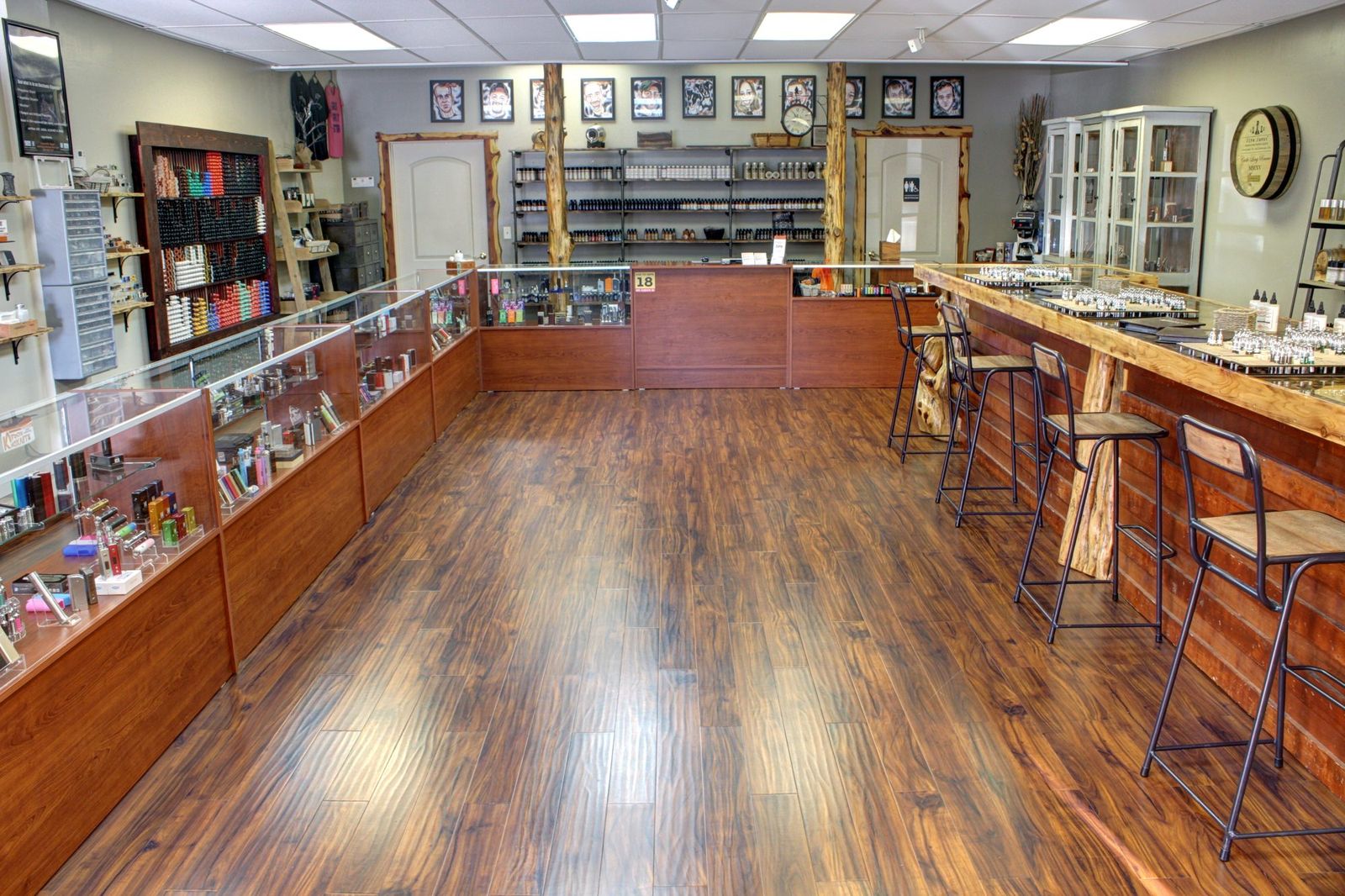 Inside the Bearden Hill shop, with the hardware counters and the bar